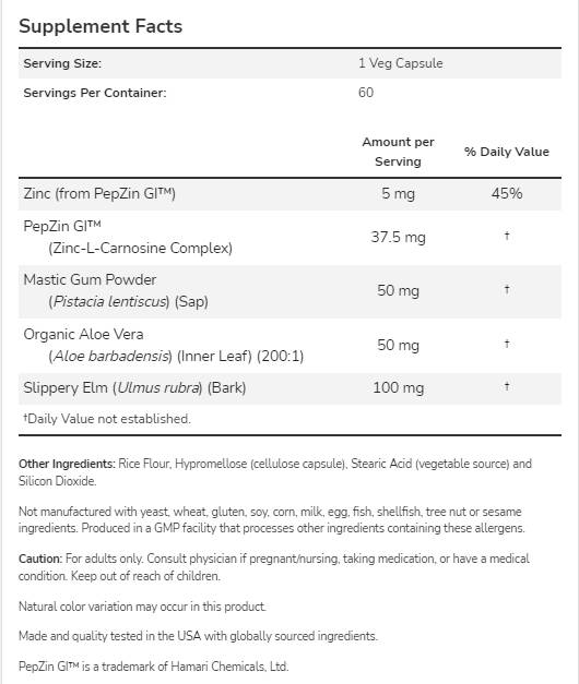 Gastro Comfort ™ s Pepzin Gi ™ - 60 tobolek