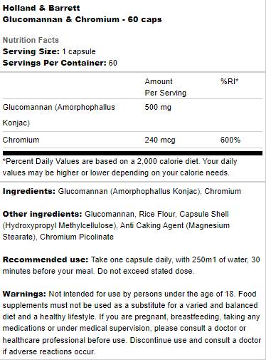 Glucomannan i chrom - 60 kapsułek