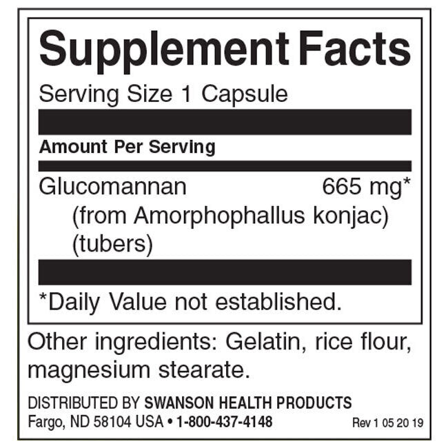 Glucomannan/Konjac Root 665 mg - 90 cápsulas