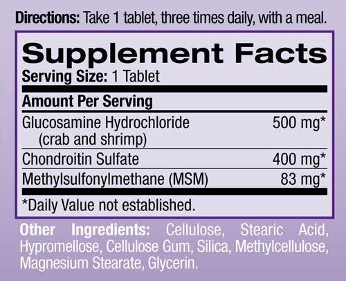 Glucosamine Chondroitin MSM 90 Tabs.
