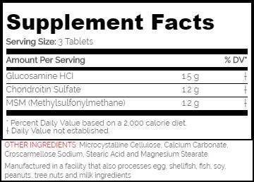 Glucosamina condroitina con MSM - 180 tabletas