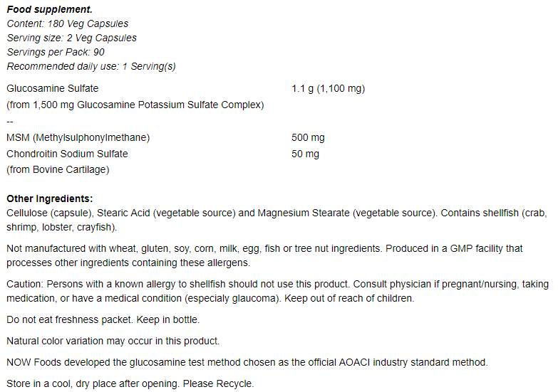 Glucosamine & MSM - 180 capsules