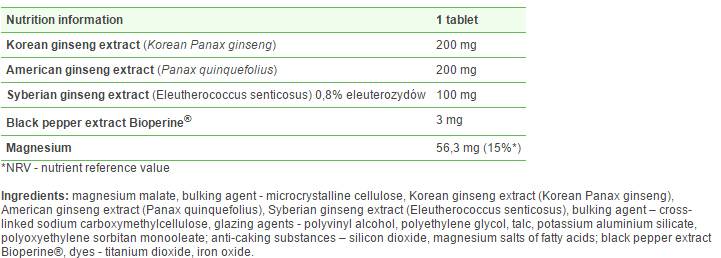 Ginseng de oro - 30 tabletas