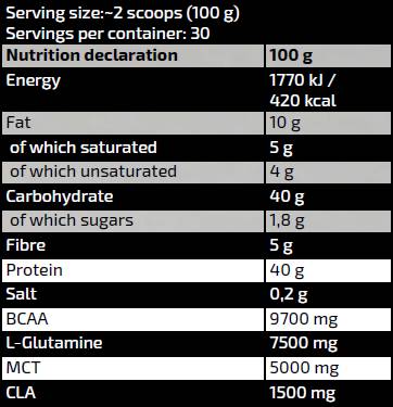 Zlatá linka/ovesné jídlo/s bílkovinami, BCAA, glutamin, MCT - 3000 gramů
