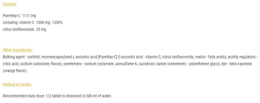Gold Vit C 1000 / Effervescent - 20 effervescent tablets