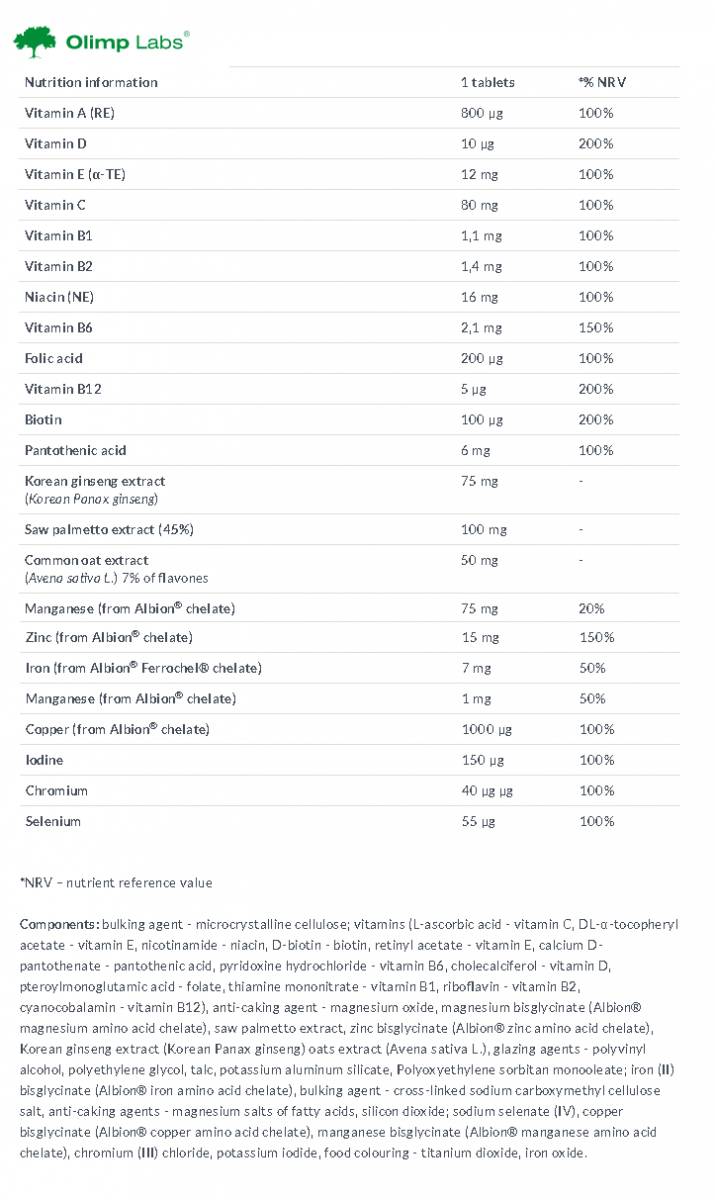 Gold Vit fir Männer - 30 Pëllen