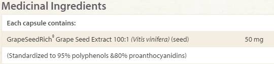 Viinamarjaseemne ekstrakt 50 mg 60 kapslit