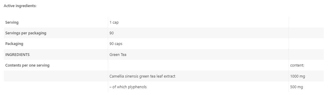 Green Tea 1000 mg - 90 capsules