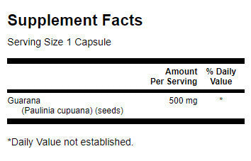Guarana 500 mg - 100 capsules