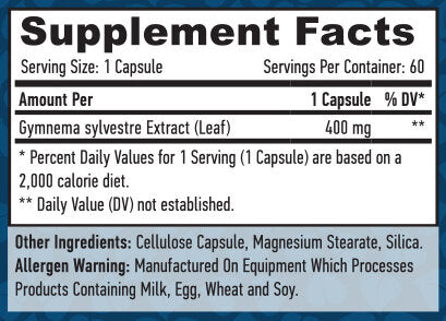 Gymnema Sylvior Leaf 400mg./60 VCAPS