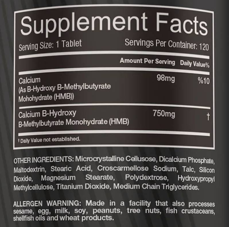 HMB 750 mg 120 Tablets