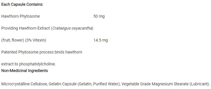 Fitosoma de Hawthorn 50 mg 60 cápsulas