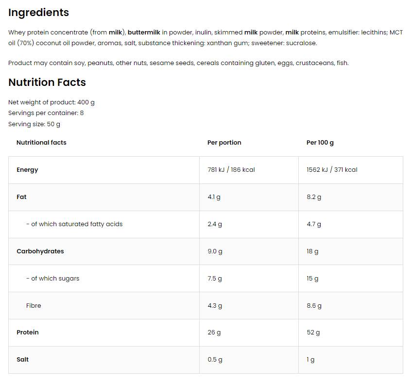 High Protein Ice Cream | 52% Protein - 400 grams