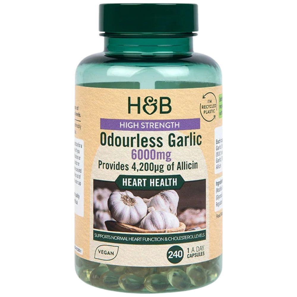 High Strength Odorless Garlic 6000 mg - 240 capsules