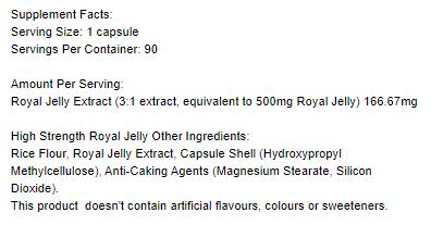 High Strength Royal Jelly 500 mg - 90 capsules