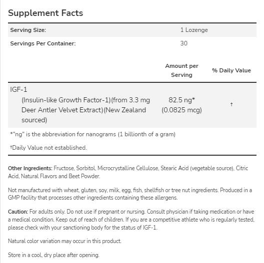 IGF-1 | Deer Antler Velvet Extract - 30 Gel capsules