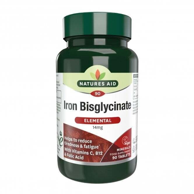 Gentle iron formula (Iron Bisglycinate) 14mg 90 tablets NaturesAid