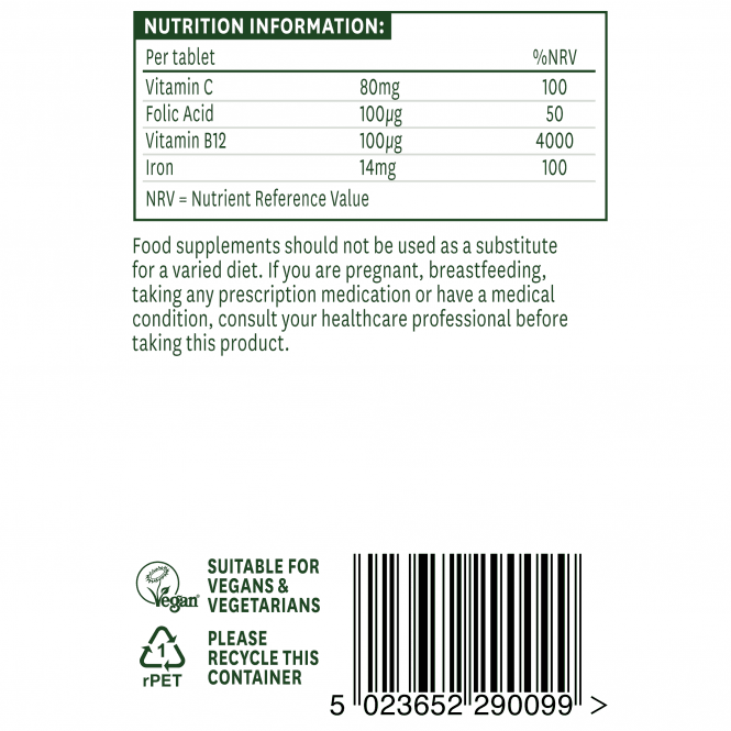 Gentle iron formula (Iron Bisglycinate) 14mg 90 tablets NaturesAid