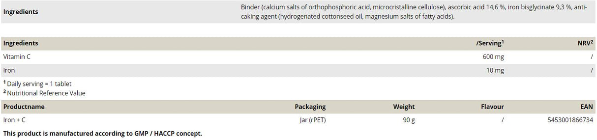 IJzer + C - 120 tabletten