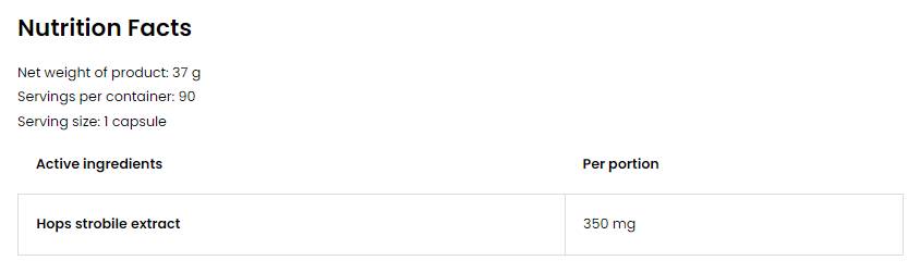 Hops Strobile 350 mg | Vege 90 capsules