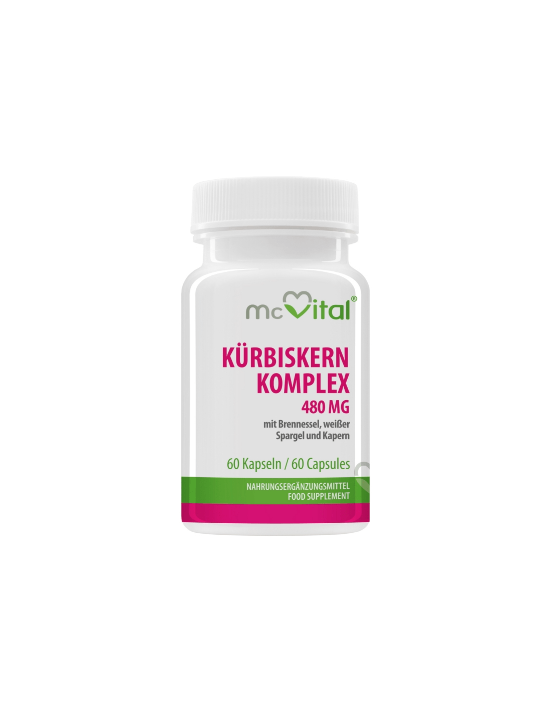 Kürbiskern Komplex/Semilla de calabaza con ortigas, espárragos y alcaparras para la salud urinaria, 60 cápsulas