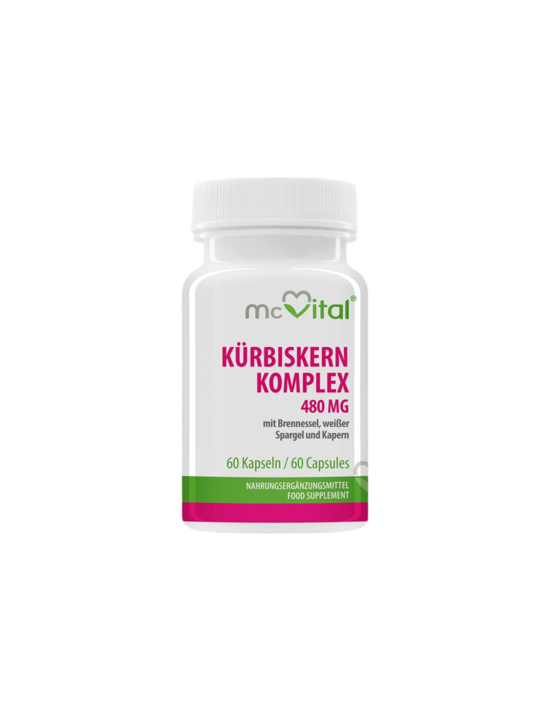 Kürbiskern Komplex/Semilla de calabaza con ortigas, espárragos y alcaparras para la salud urinaria, 60 cápsulas
