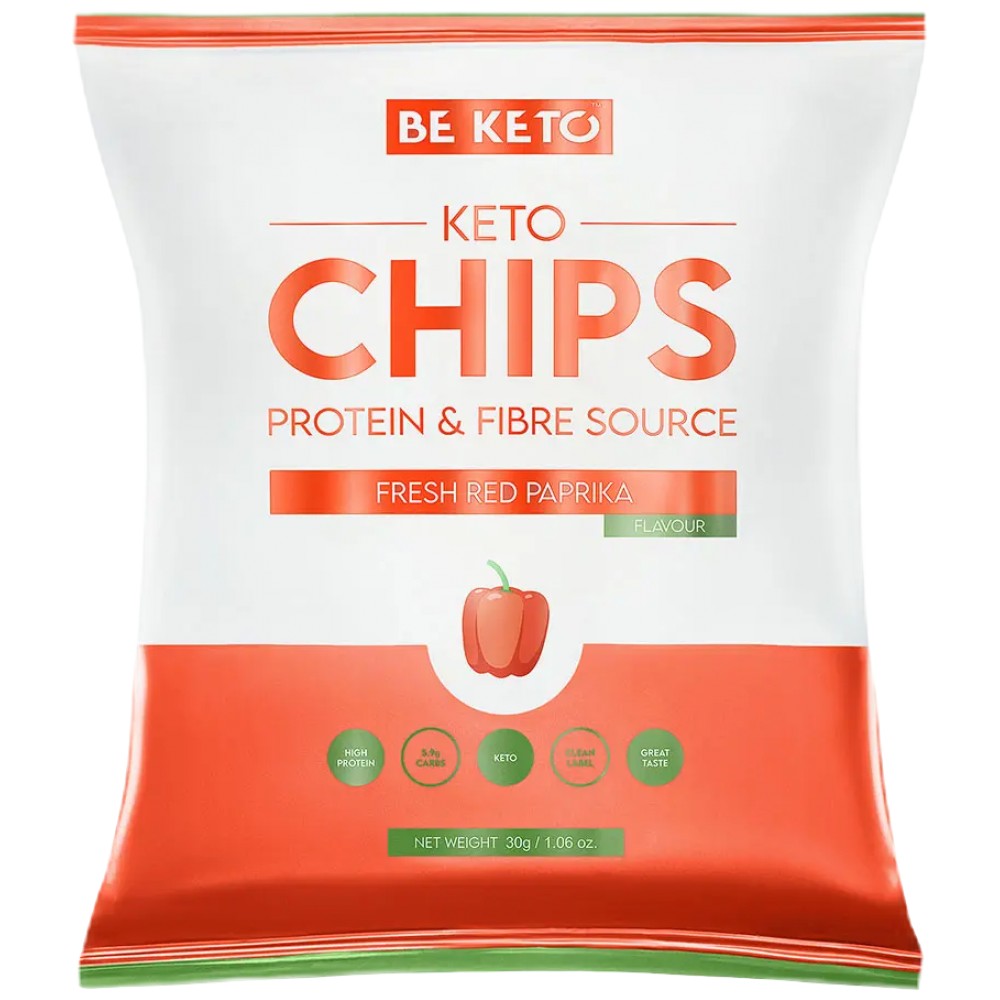 De Keto Chips | Frësch rout Paprika - 30 Gramm