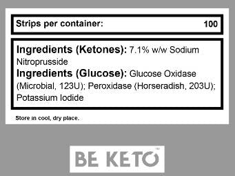 De Ketone a Glukose Teststräifen - 100 PCs.