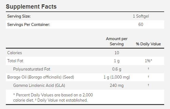 Borage olej 1000 mg - 60 gelových tobolek