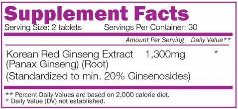 Korejský ženšen 1300 mg - 60 tablet
