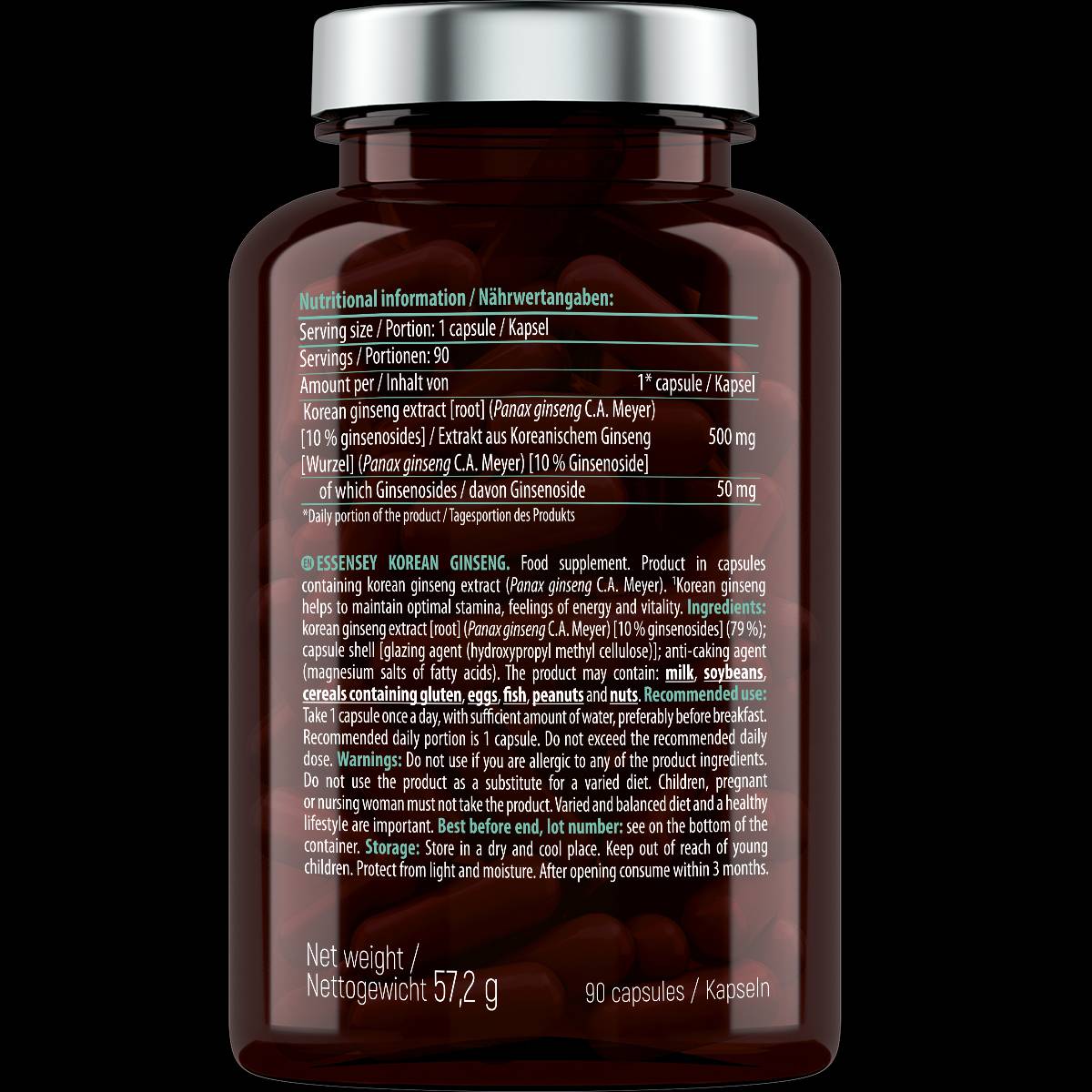 Korean Ginseng 500 mg - 90 capsules