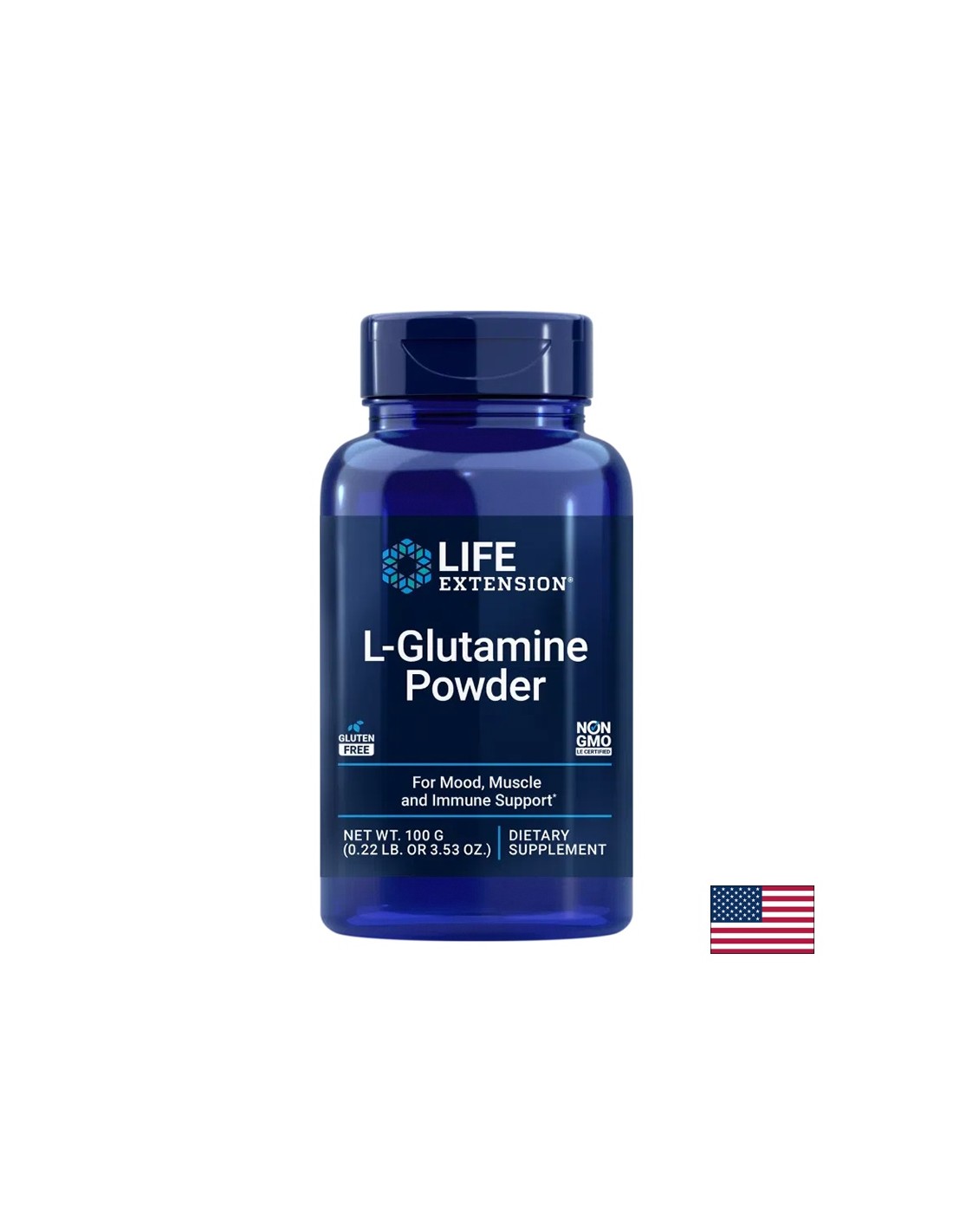 To support muscles and intestinal function - L-Glutamine, 100 g powder