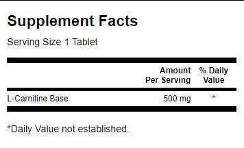 L-Carnitine 500 mg - 100 Tablets