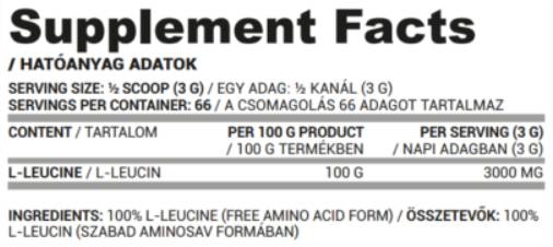 L-leucyna proszek | 100% czystej leucyny - 200 gramów