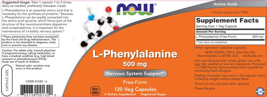 L-Phenylalanine 500 mg - 120 capsules