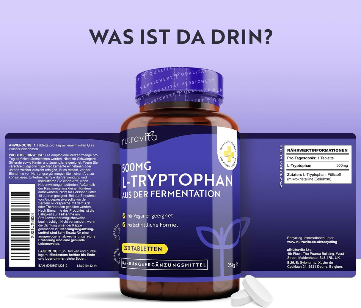 L-Tryptophan 500 mg 270 tablets
