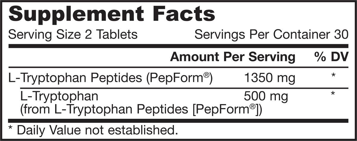 L-Tryptophan Peptide 60 Tablets