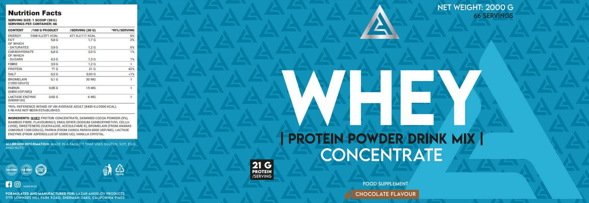 LA Whey Protein Concentrate | Premium Drink Mix - 2000 grams