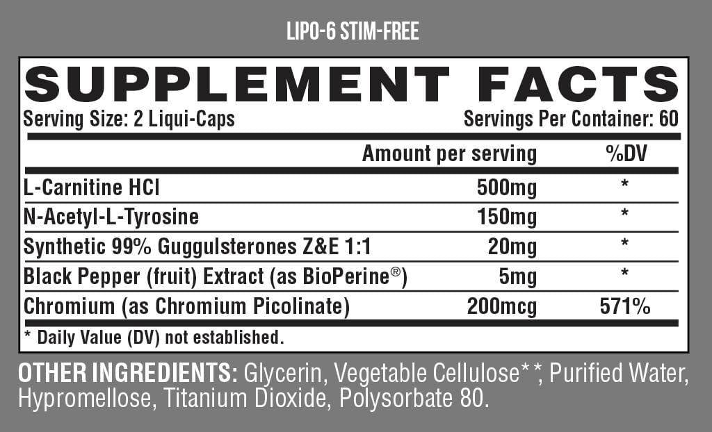 Lipo-6 Stim Free 120 capsules