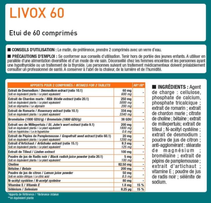 Liv.ox® 60 | Liewer Detox a Schutzformel 60 Pëllen