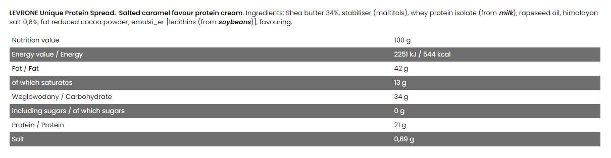 Levro único/propagación de proteínas/diferentes sabores: 500 gramos