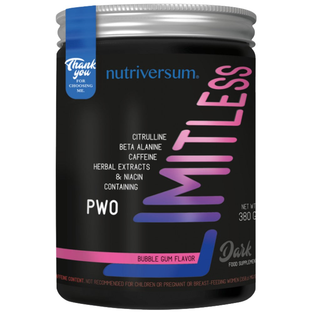 Limitless Dark | Fat Burning Pre-Workout Formula - 380 grams