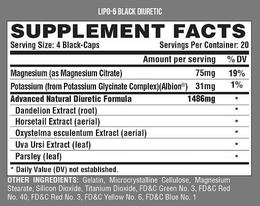 Lipo 6 Black / Diuretic - 80 capsules