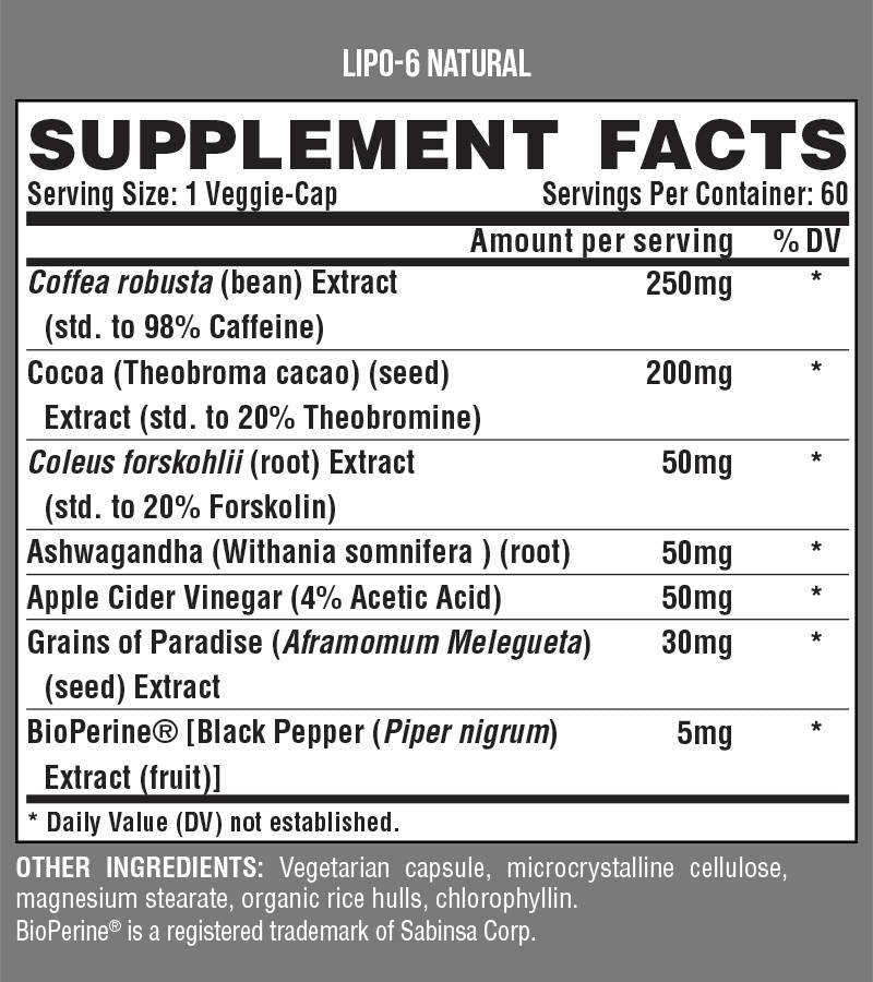 Lipo 6 Natural / Plant Based 60 capsules