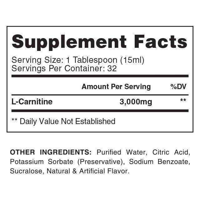 Kapalina Carnitine 3000 | 2x koncentrace - maximální pevnost - 480 ml