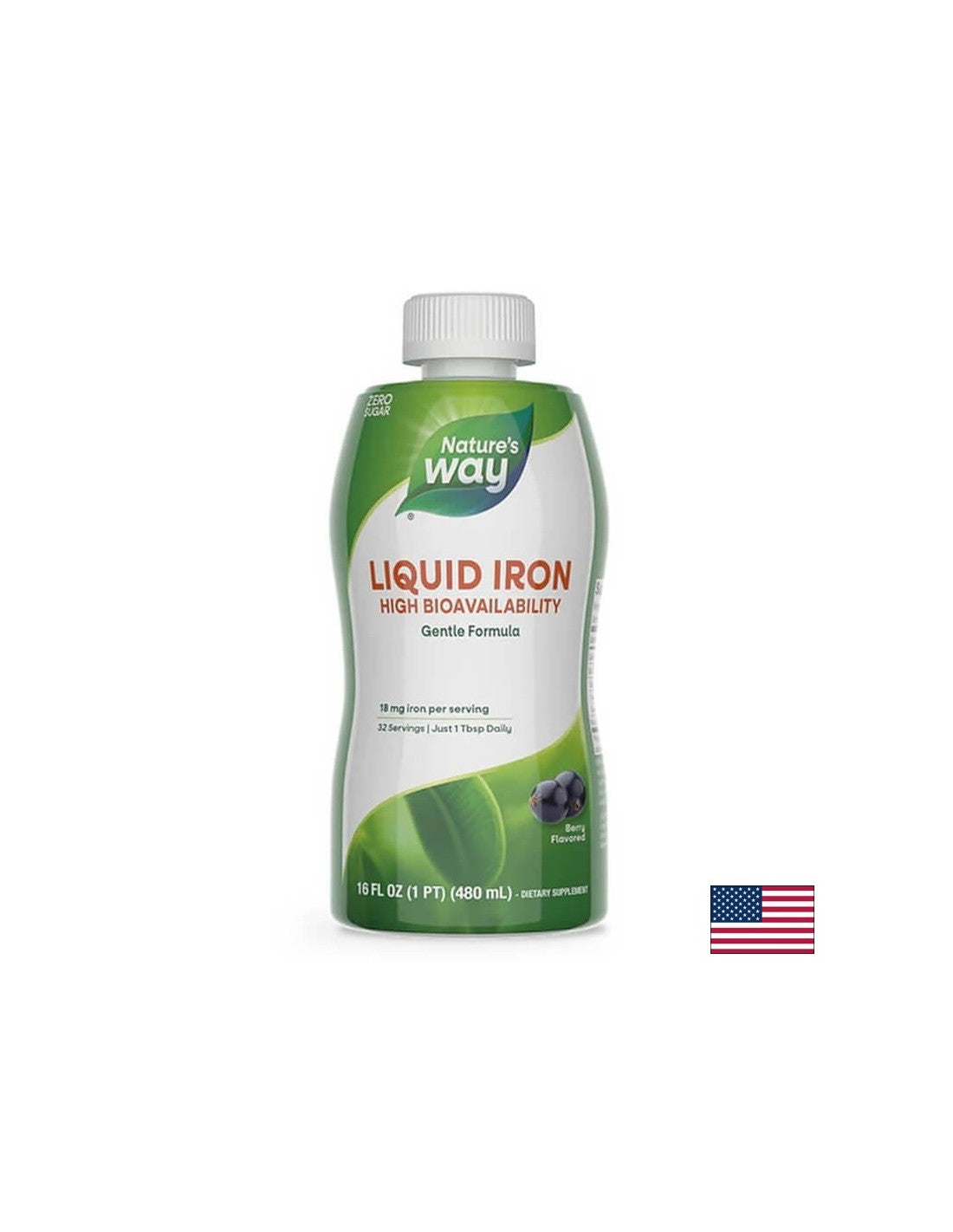 Skystas geležis - skysta geležis (su mėlynių skoniu), 480 ml gamtos būdas