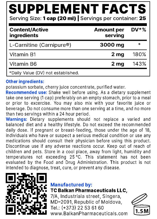 Líquido L-carnitina BP | Carnipure® - 500 ml