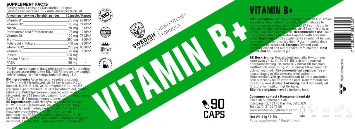 Vitamin B+ Complex - 90 capsules