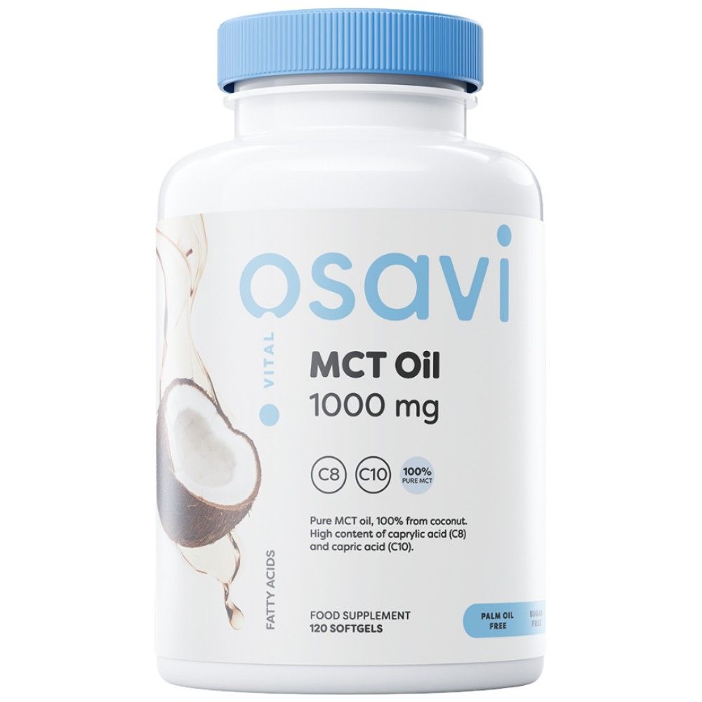 MCT aliejus 1000 mg | C8 + C10 - 120 gelio kapsulės