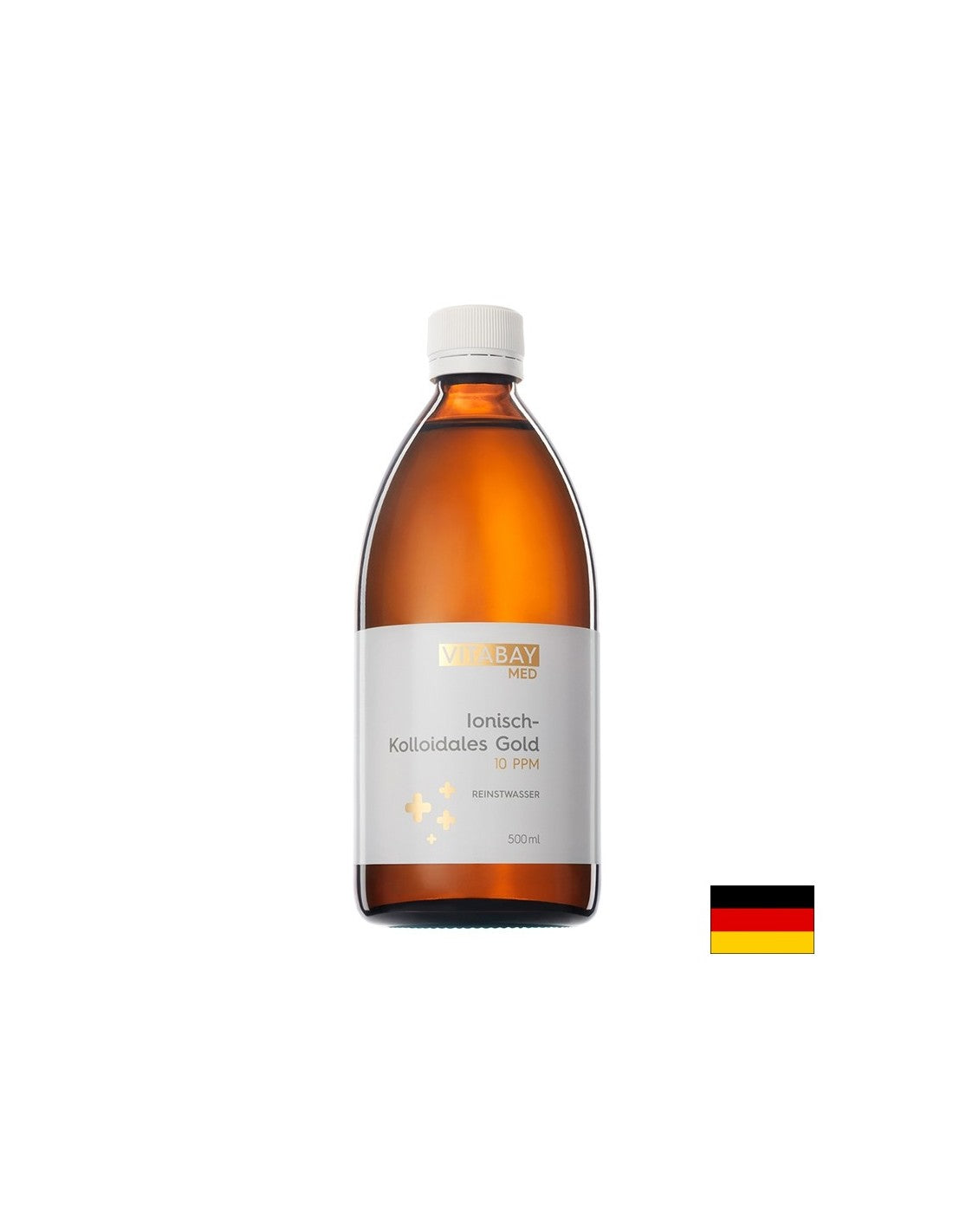 MED Kolloidales Gold - Colloïdaal goud 10 PPM - zeer geconcentreerd (zuiverheid 99,99%), 500 ml <tc>Vitabay</tc>